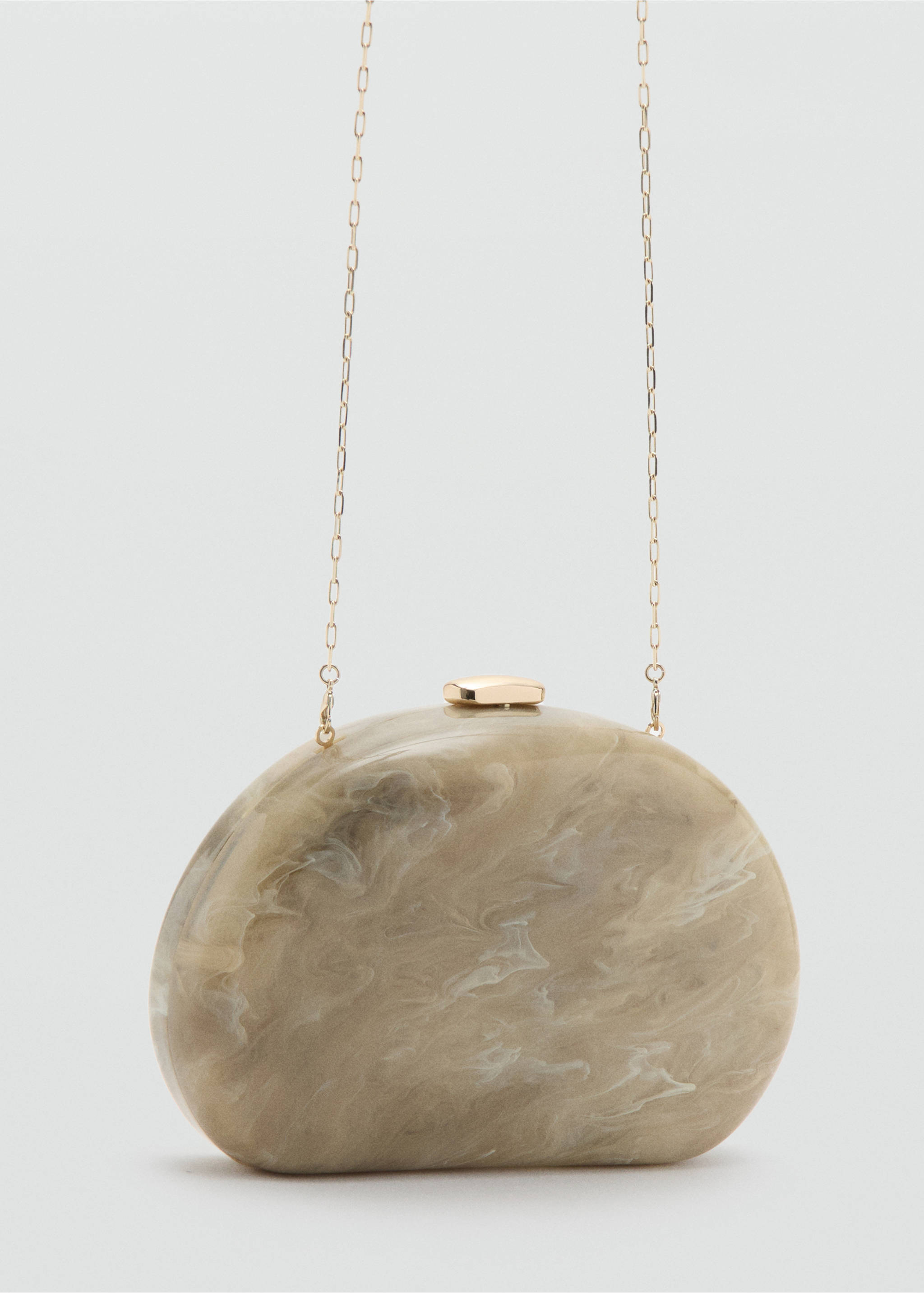 Oval clutch bag - Medium plane, Light/Pastel Grey. Ref: 37071372-00.