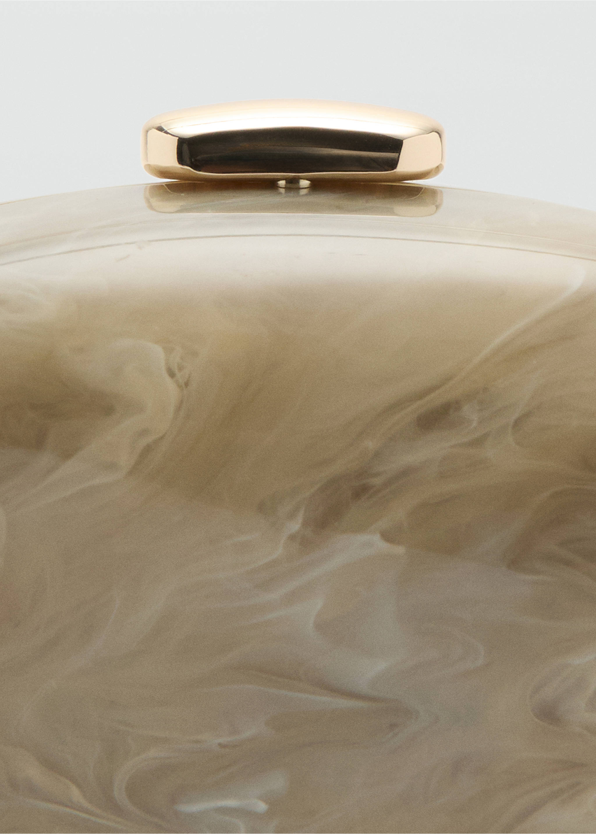 Oval clutch bag - Details of the article 1, Light/Pastel Grey. Ref: 37071372-00.