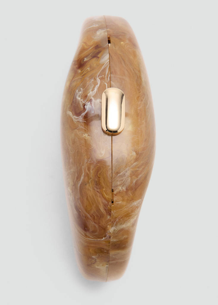 Oval clutch bag — Cognac