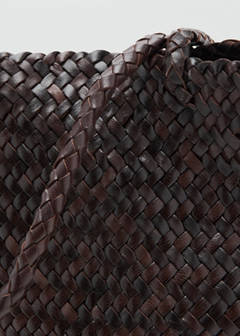 Braided leather shopper bag — Chocolate 2