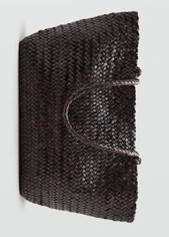 Braided leather shopper bag — Chocolate 3