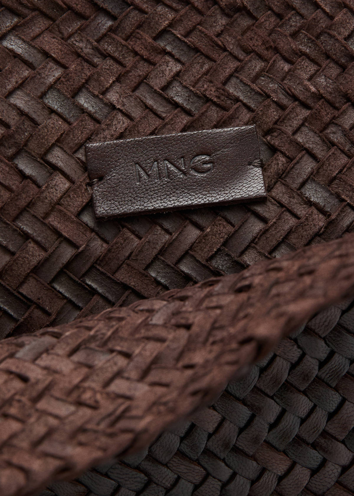 Braided leather shopper bag — Chocolate