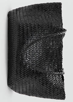 Braided leather shopper bag — Black 3