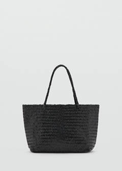 Braided leather shopper bag — Black 5