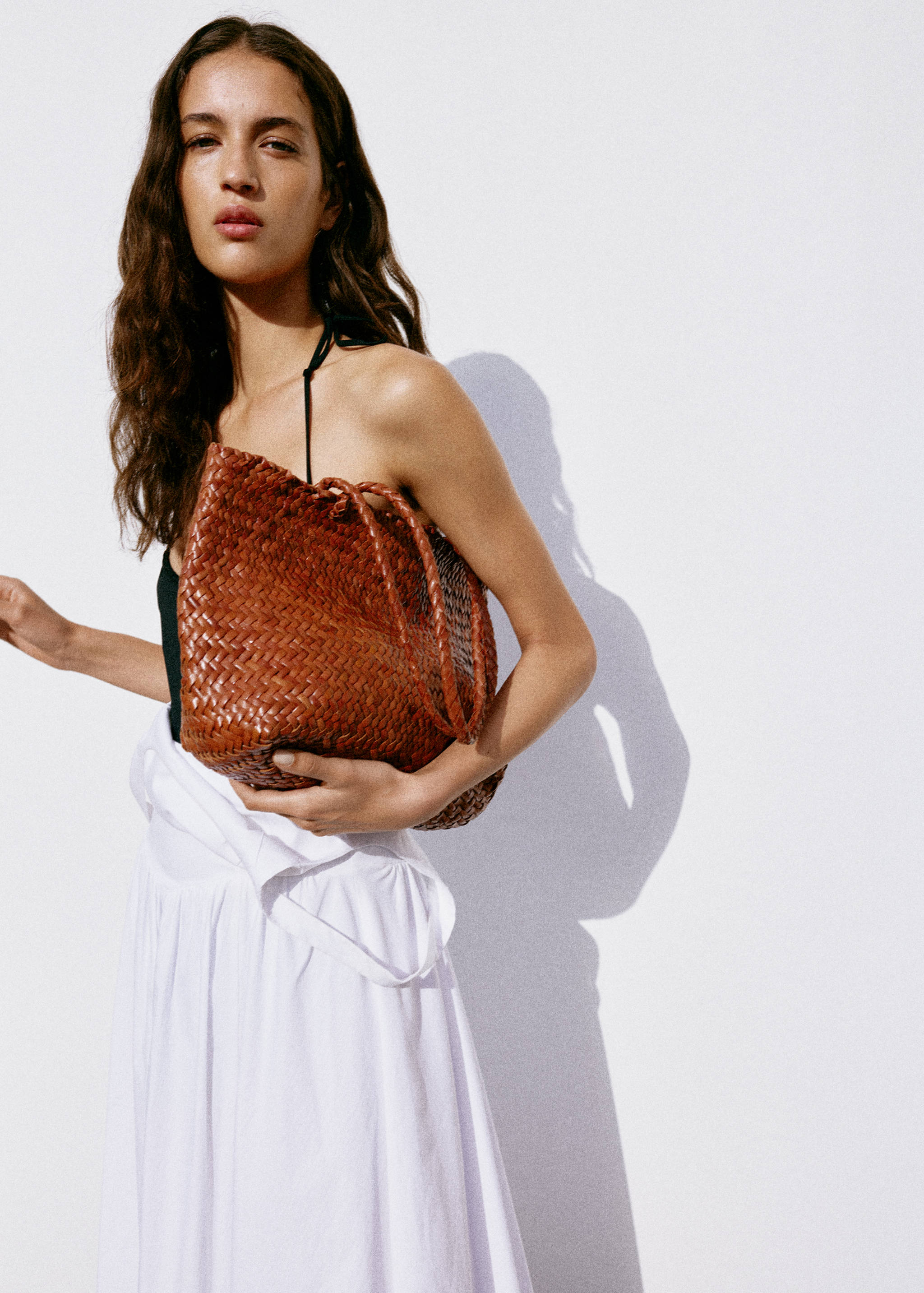 Sac cabas en cuir tressé - Plan général