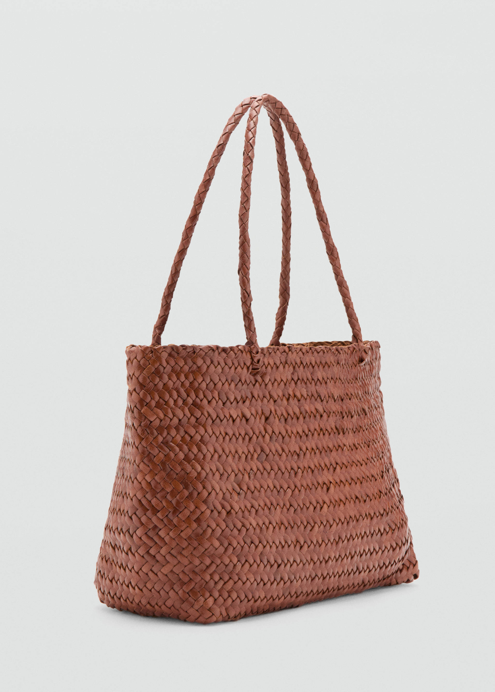 Braided leather shopper bag - Middenvlak