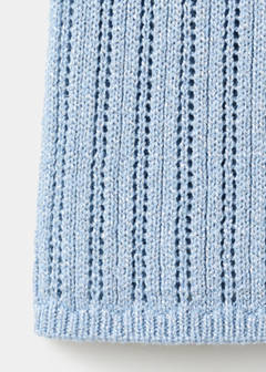 Openwork lurex knit top — Sky Blue 11