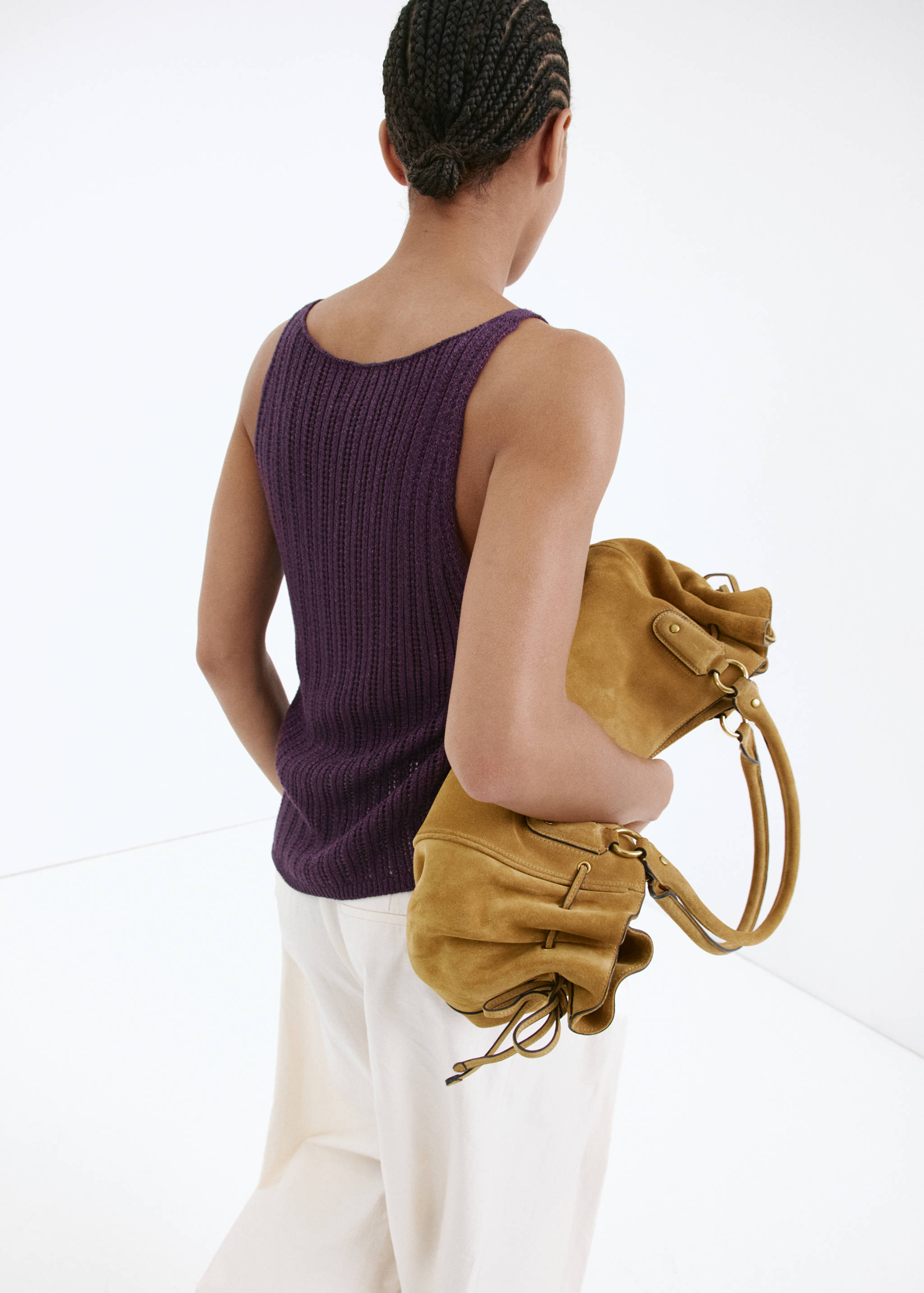 Metallic openwork knit top - Зворотна сторона товару