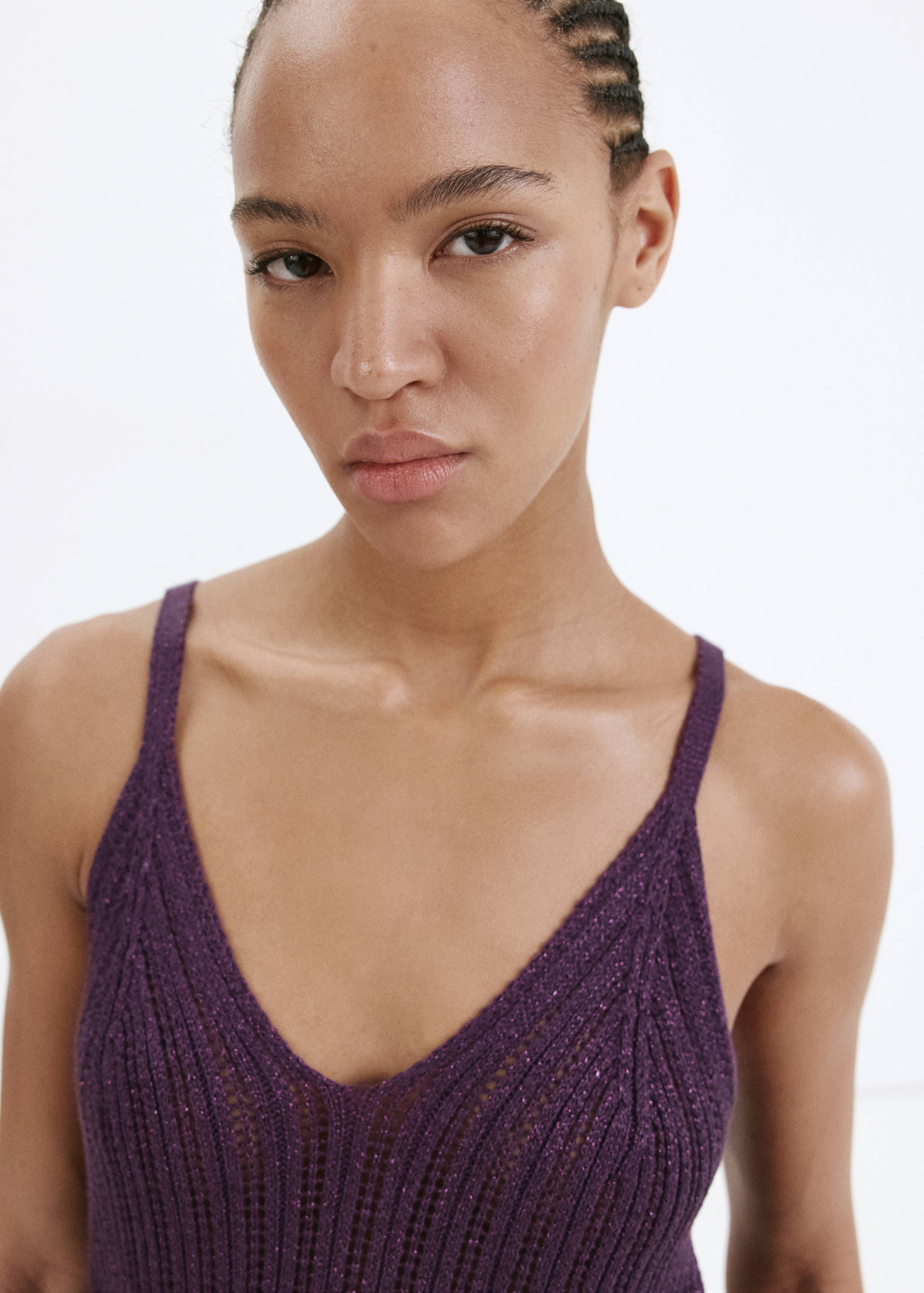 Metallic openwork knit top - Детальніше про товар 1