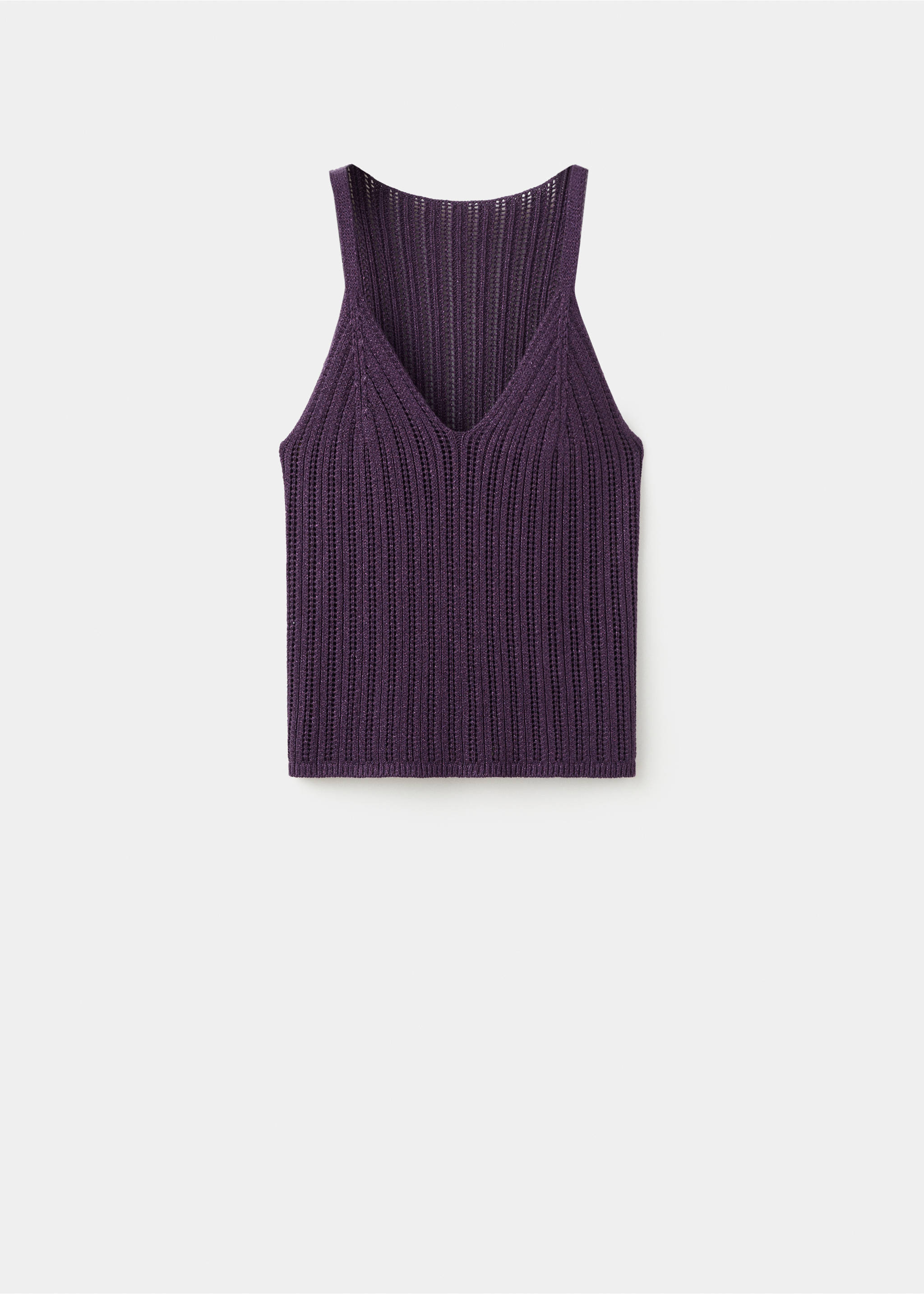 Lurex openwork knit top - Article without model, Purple. Ref: 37071376-00.