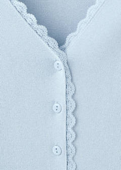 Fine knit cardigan with lace details — Sky Blue 8