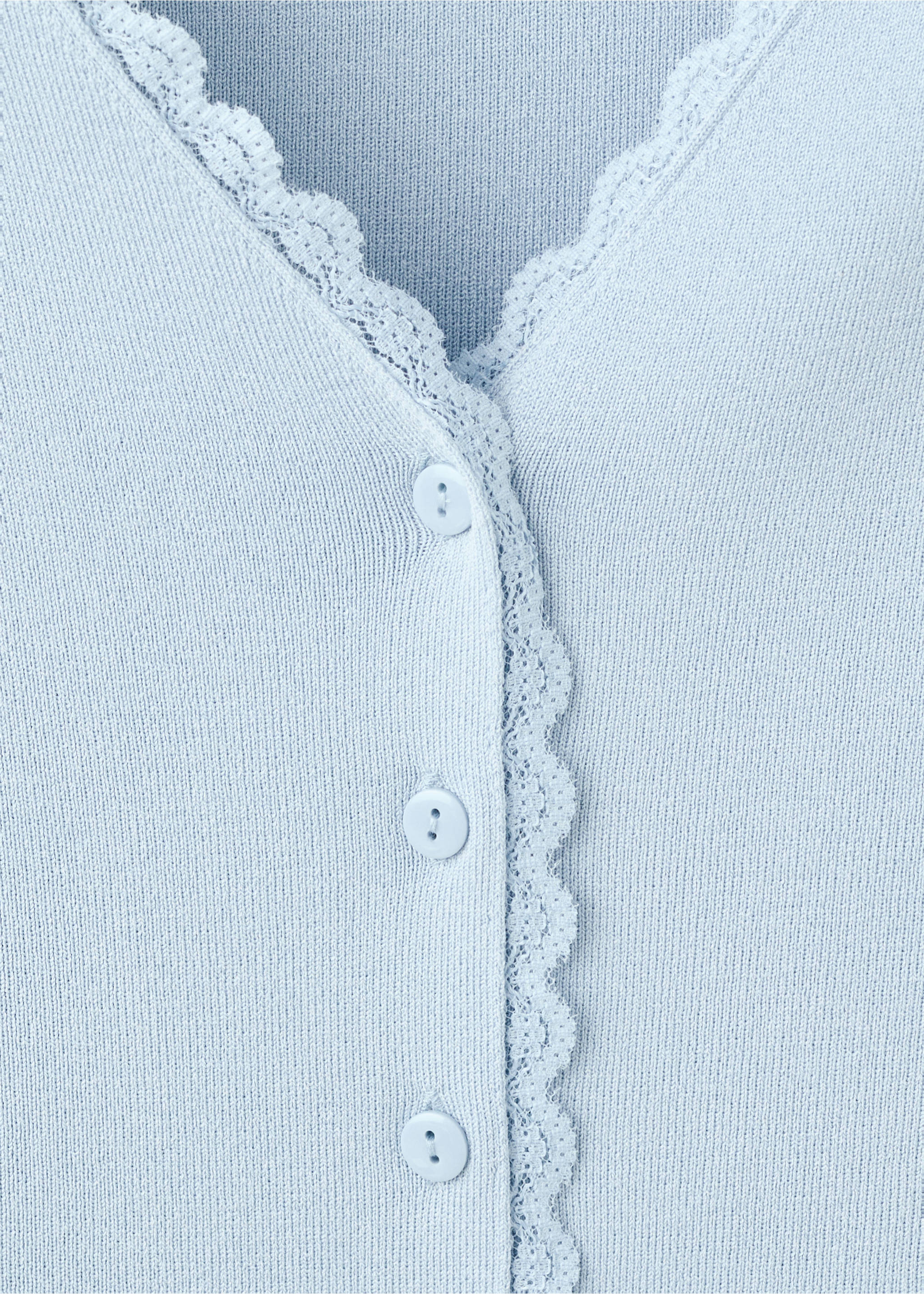 Fine-knit cardigan - Details of the article 8, Sky Blue. Ref: 37071377-00.