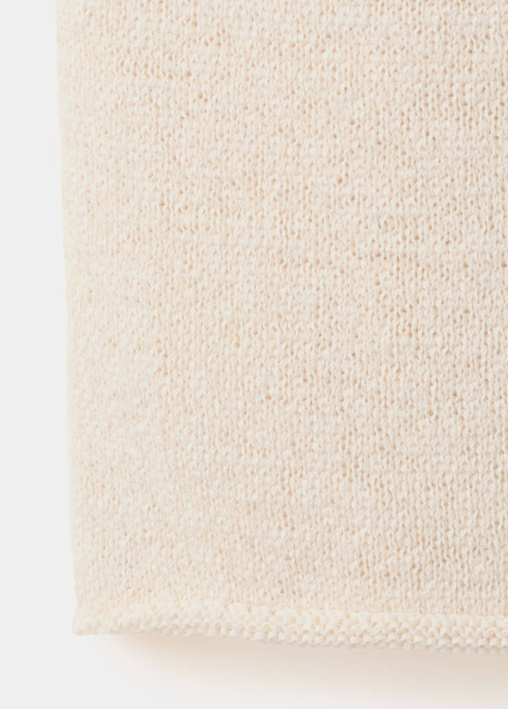 Short-sleeve jumper with wavy seams — Sand