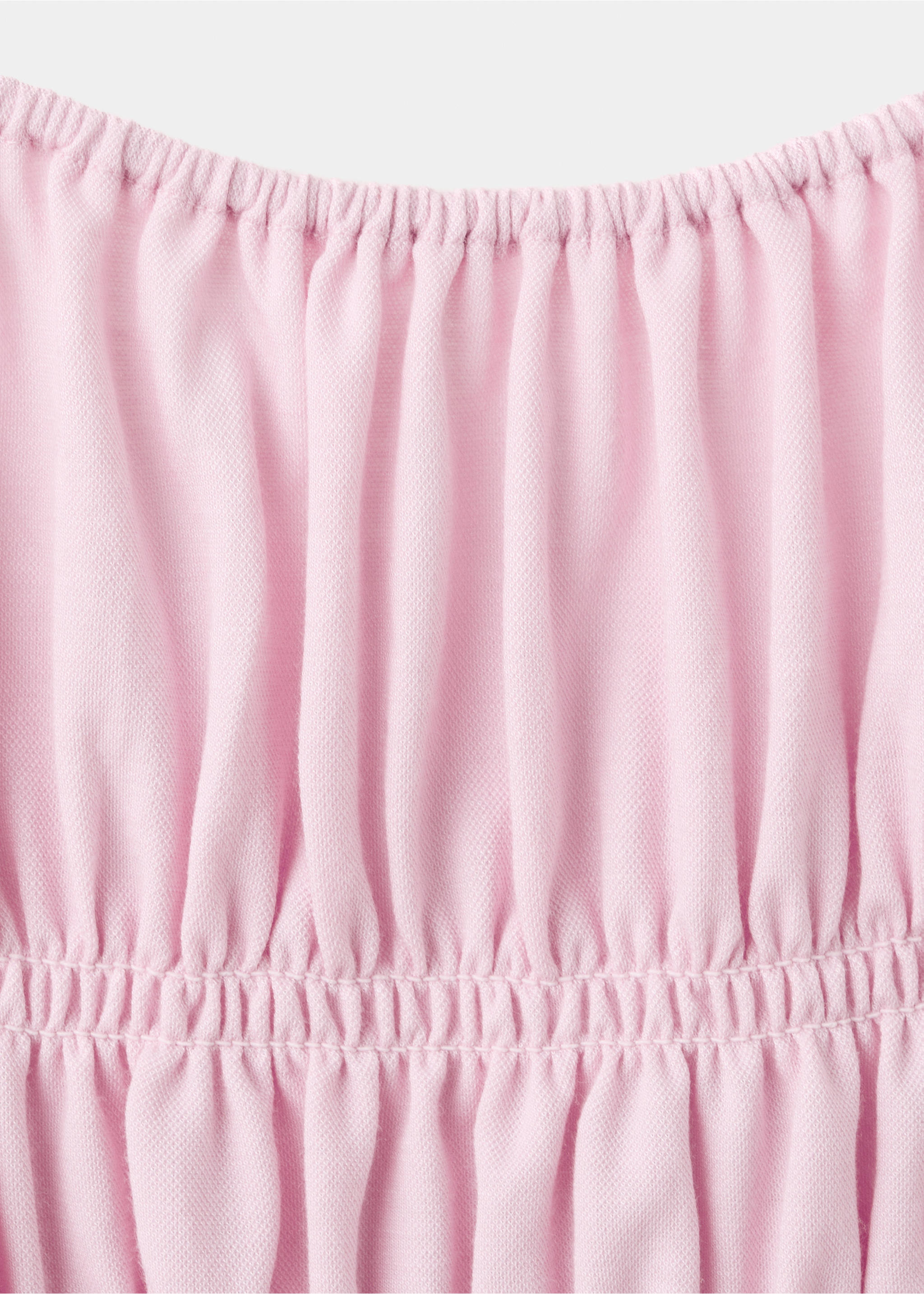 Ruched long dress - Details of the article 8, Light Pink. Ref: 37071381-00.