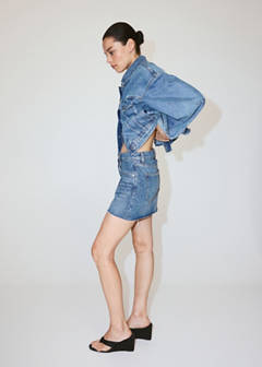 Mid-rise denim skirt — Medium Blue 2