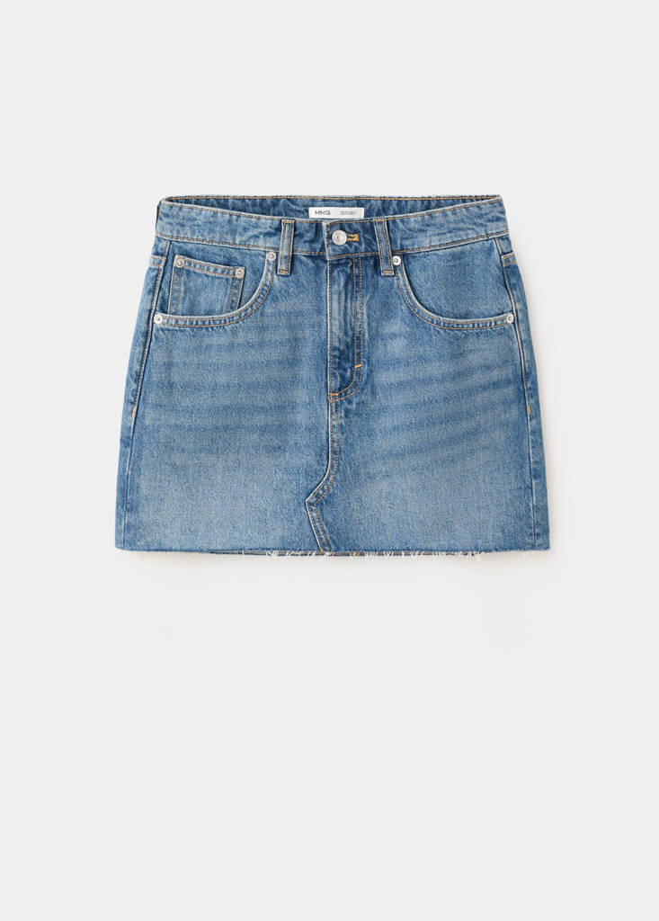Mid-rise denim skirt — Medium Blue