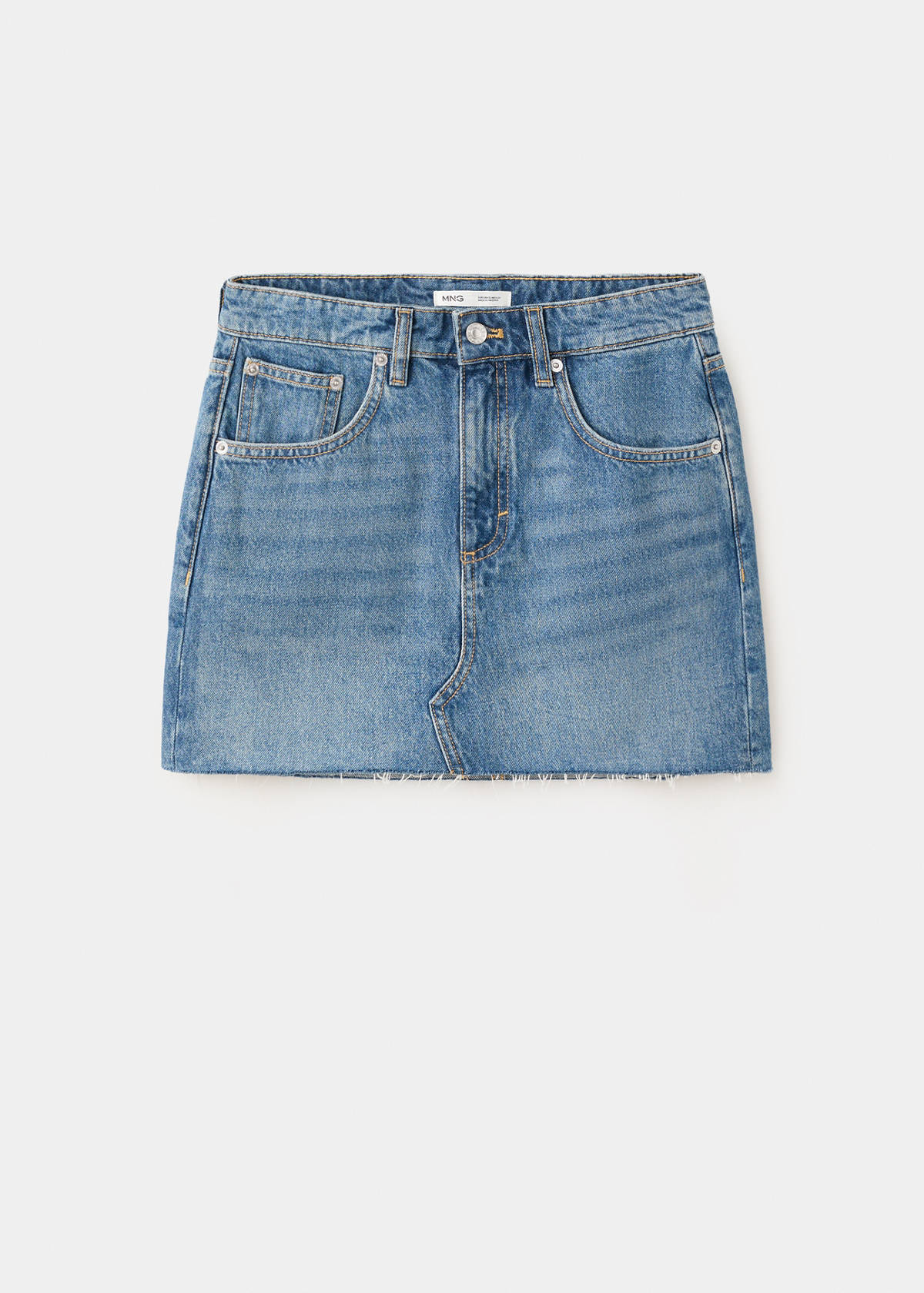Mid-rise denim skirt — Medium Blue