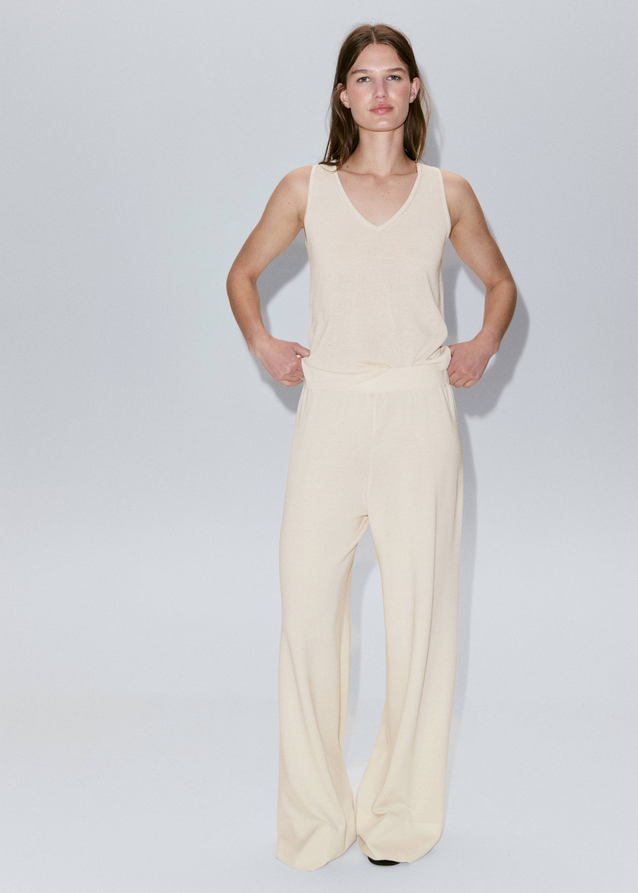 Pantalon droit taille élastique - Plan général