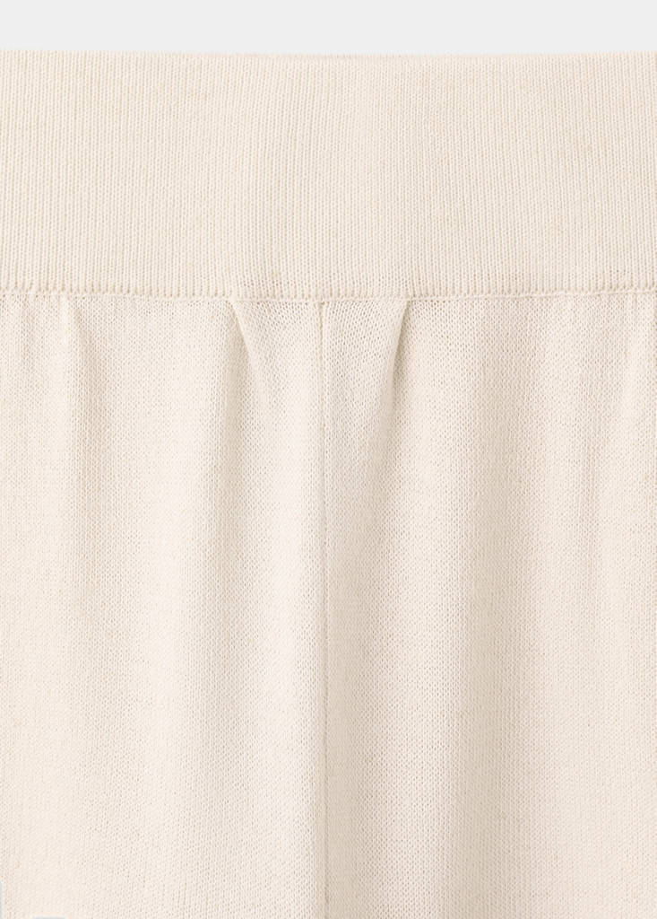 Straight-fit trousers with elastic waist — Sand