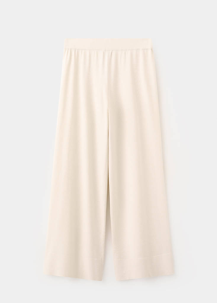 Straight-fit trousers with elastic waist — Sand