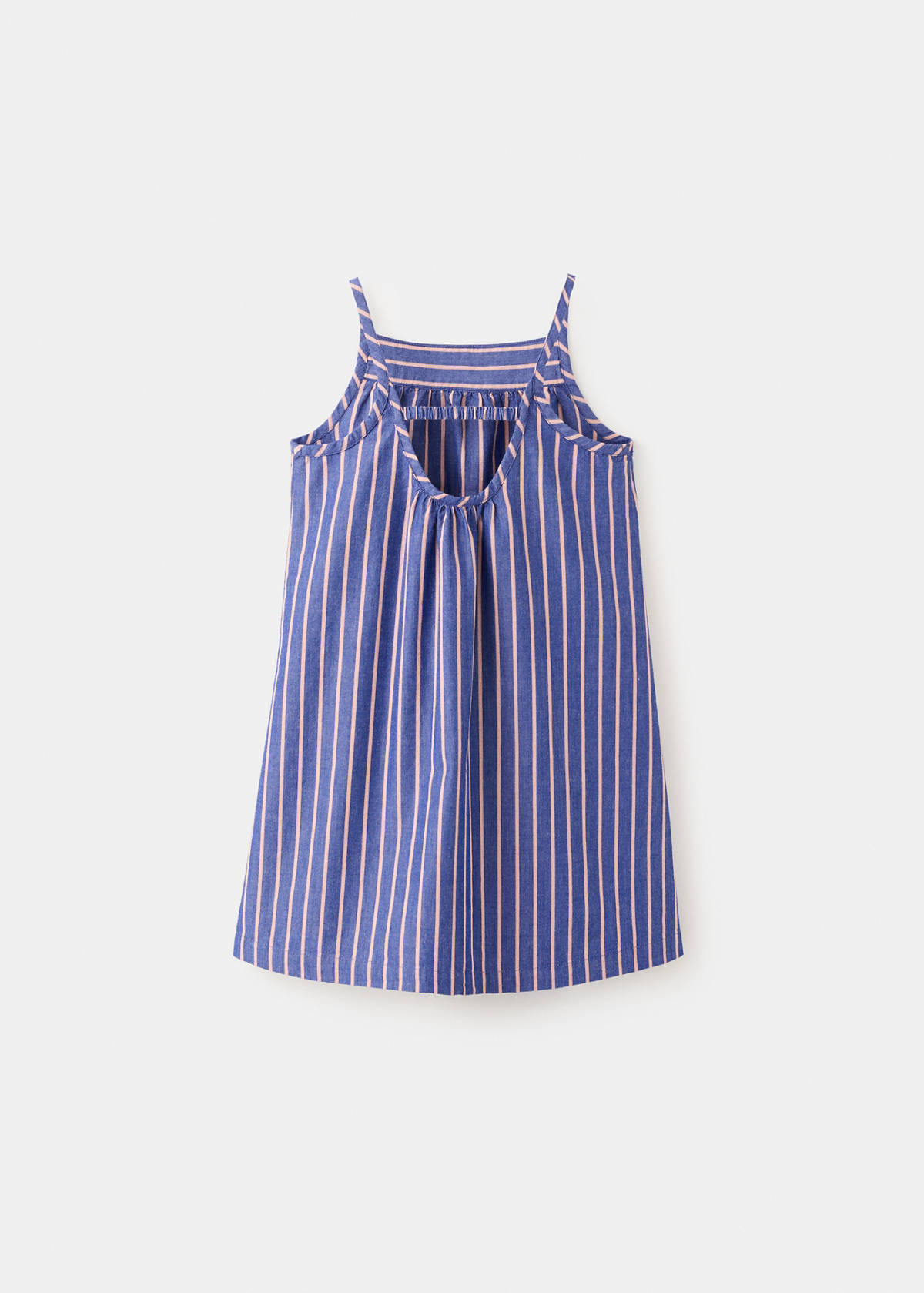 Cut-out back striped dress — Blue