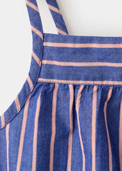 Cut-out back striped dress — Blue 4