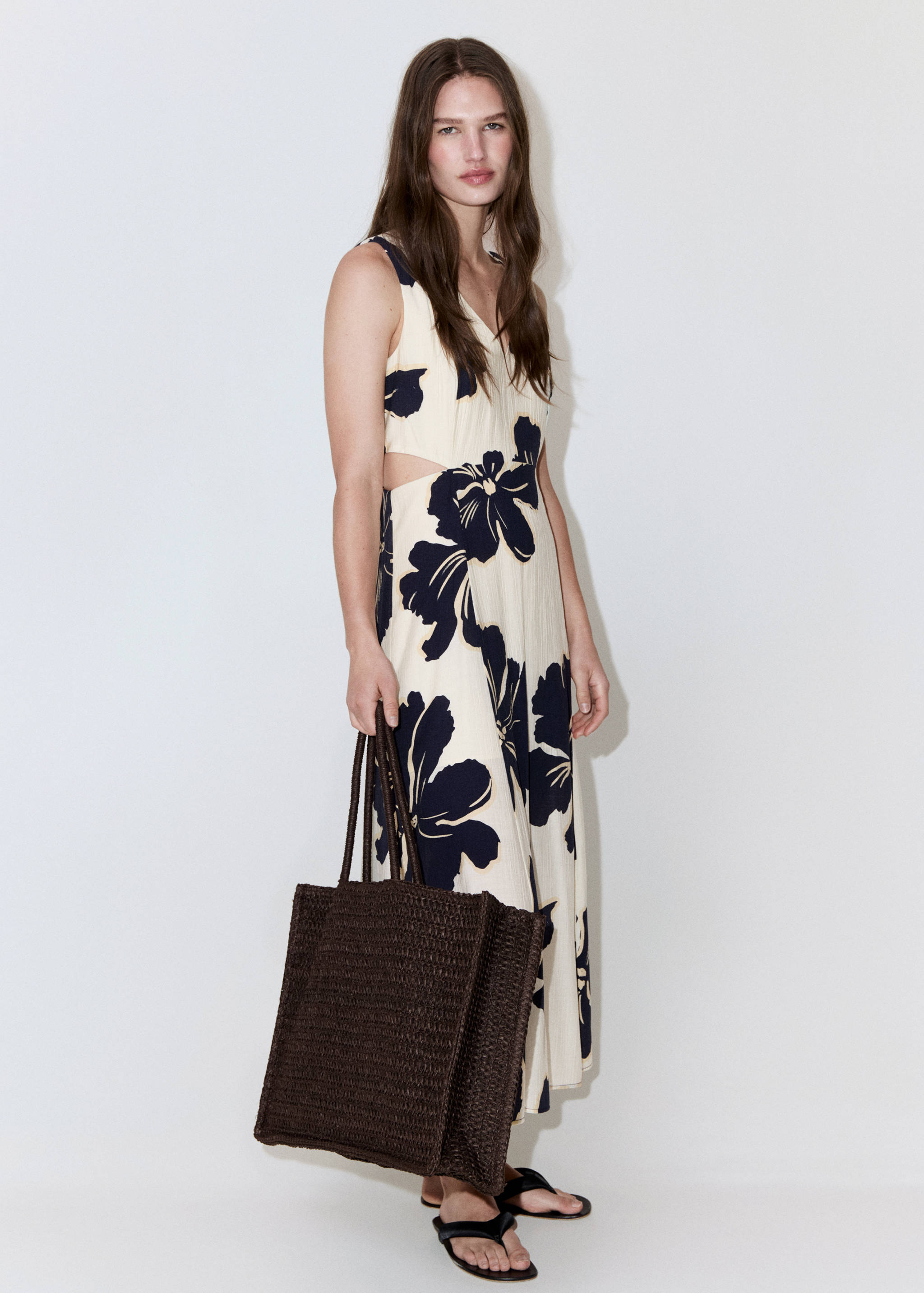Floral print cut out dress - General plane