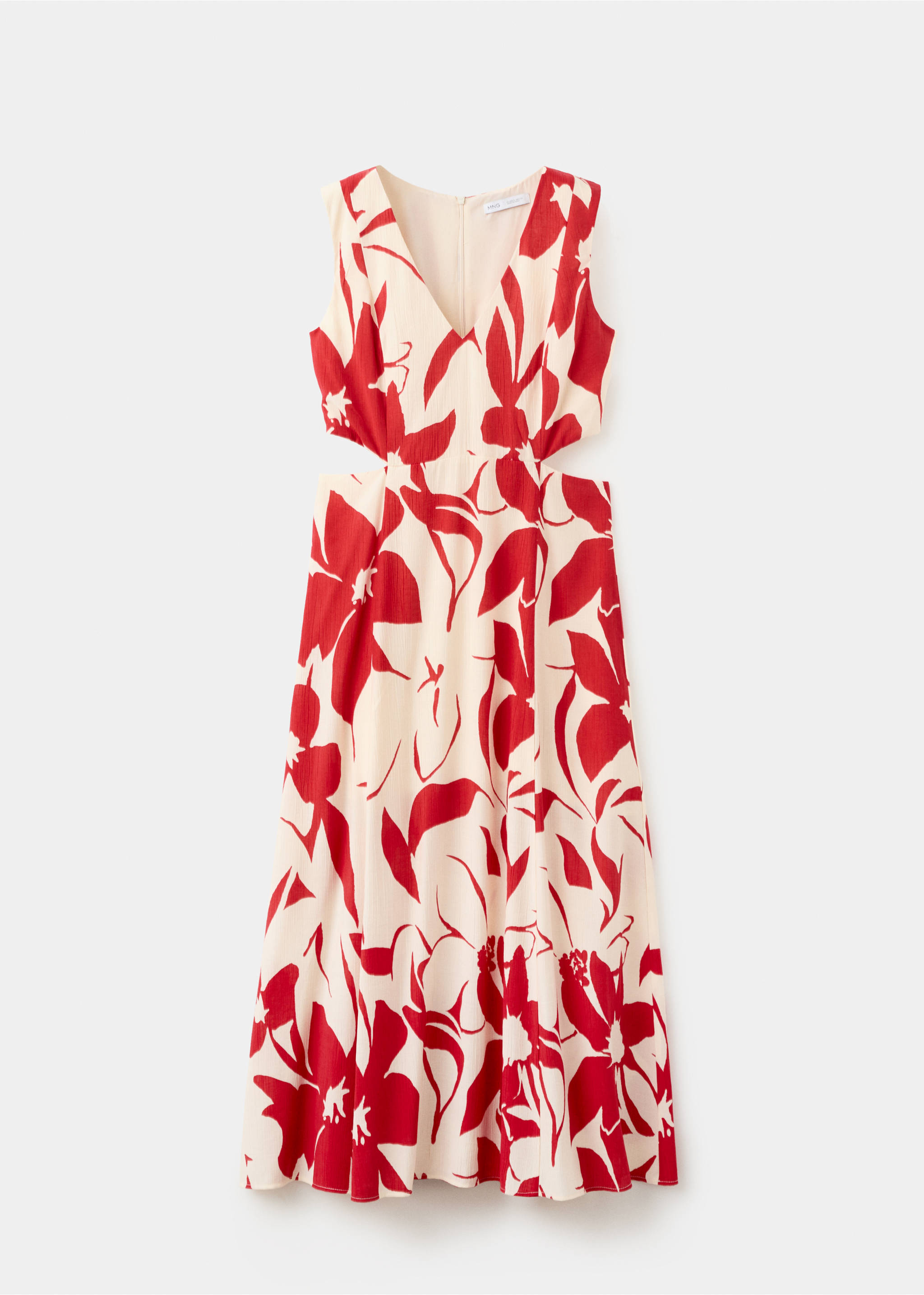 Vestit cut-out estampat floral - Article sense model, Vermell. Ref: 37071386-00.