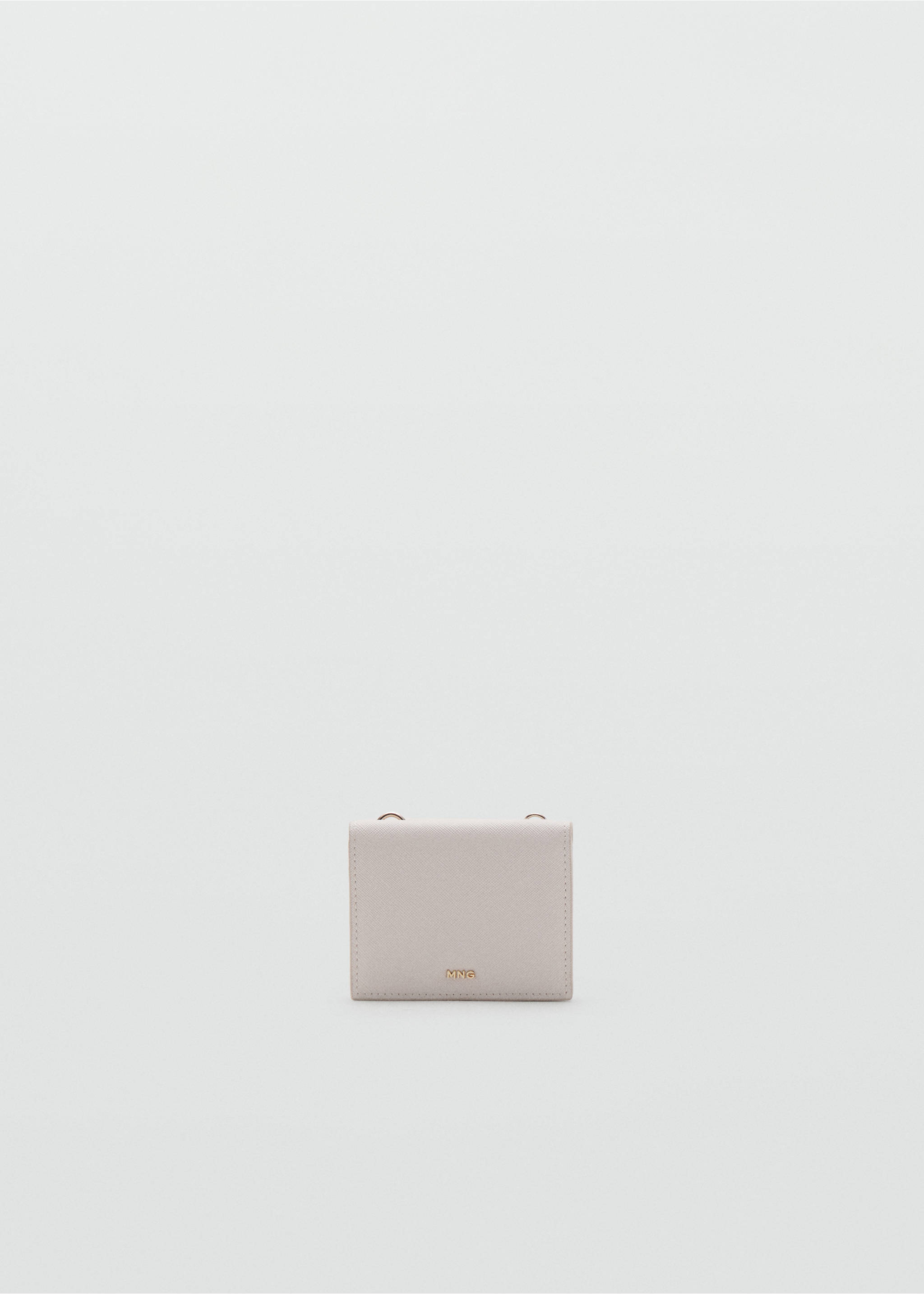 Saffiano-effect card holder with zip - Article without model, Ice Grey. Ref: 37071387-00.