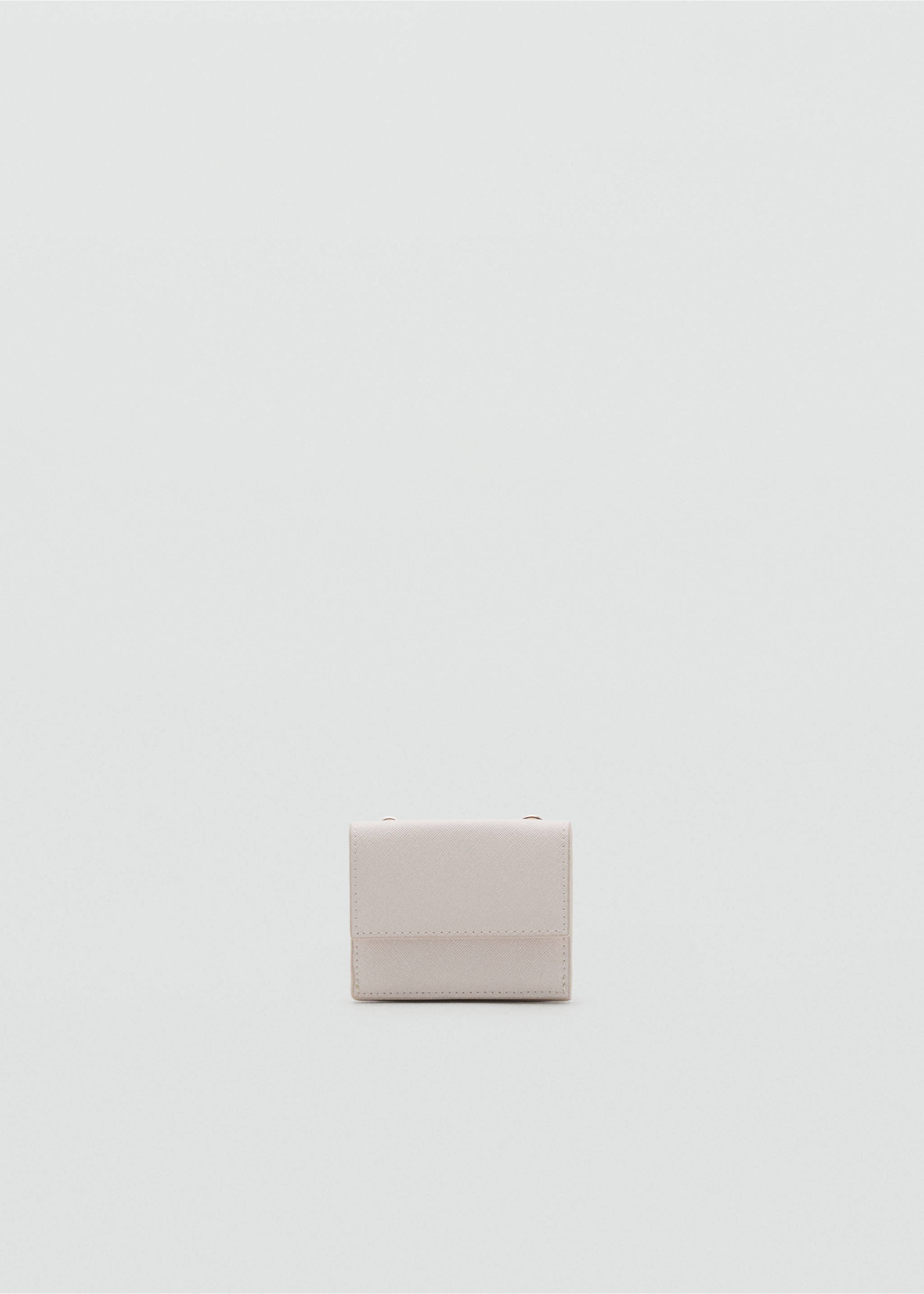Saffiano-effect card holder with zip - Details of the article 1, Ice Grey. Ref: 37071387-00.