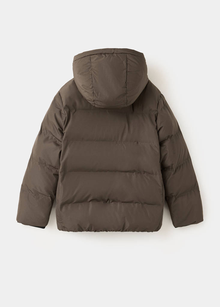 Hood puffer coat — Brown