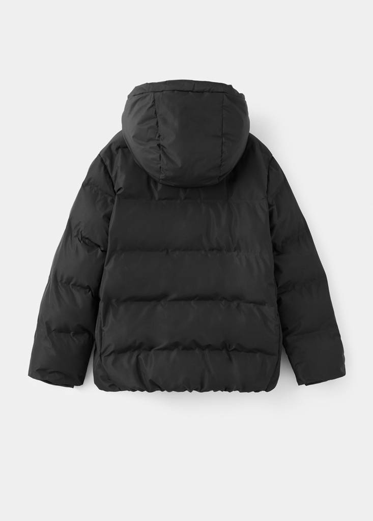 Hood puffer coat — Black