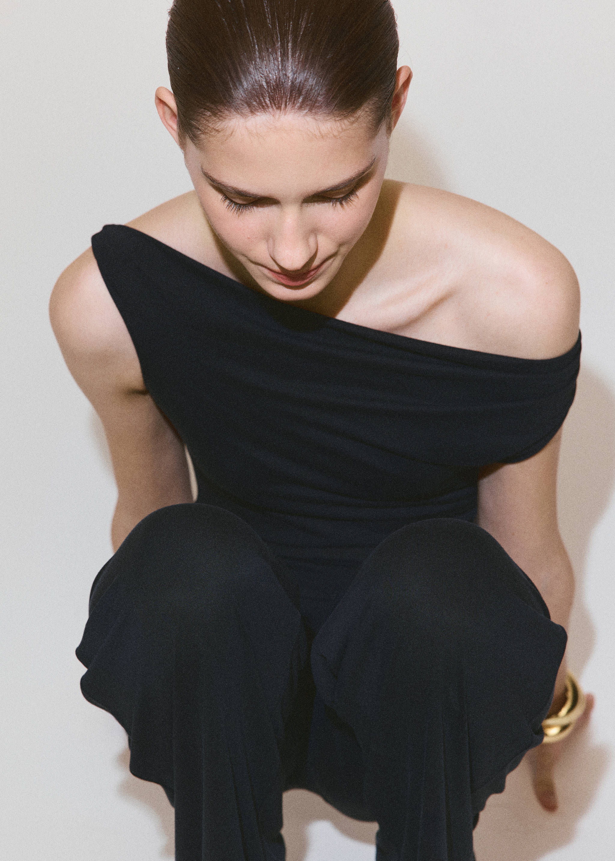Draped asymmetrical jumpsuit - Medium plane