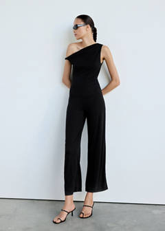 Draped asymmetric playsuit — Grey 9
