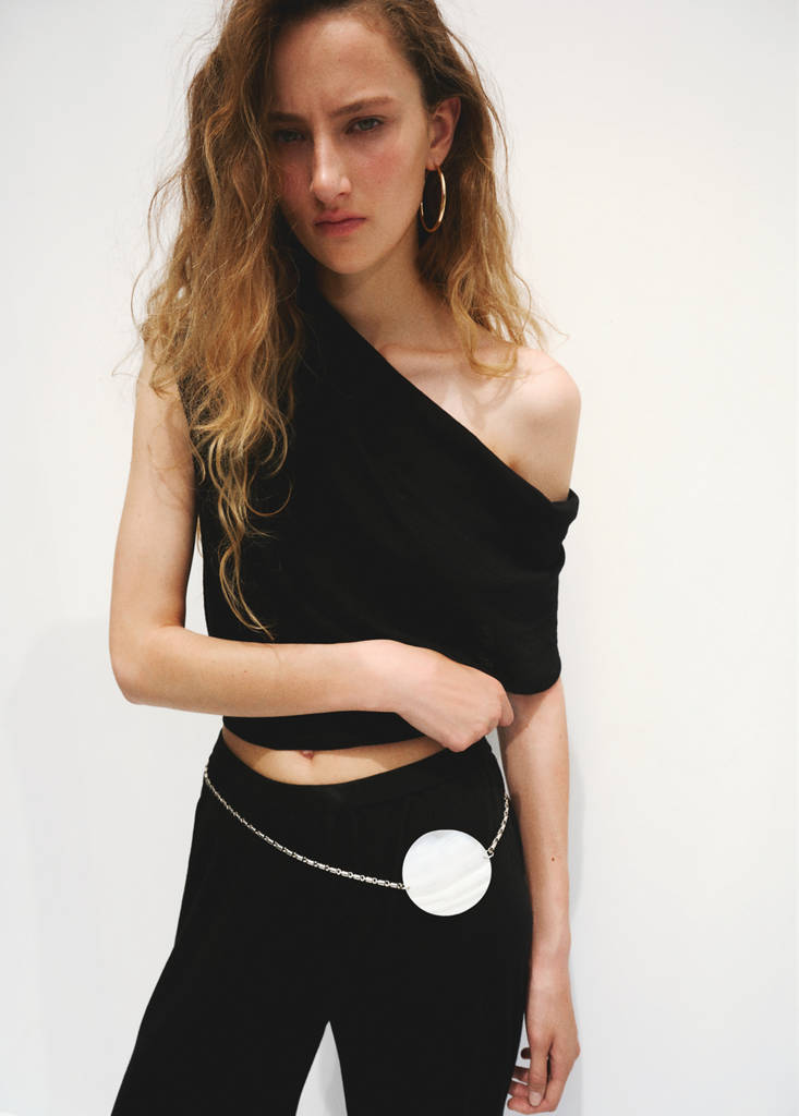 Mid-rise harem pants — Black