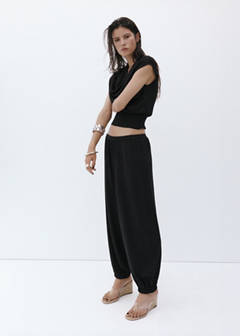 Mid-rise harem pants — Black 9
