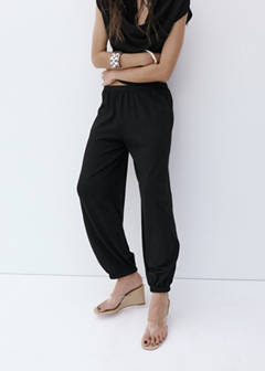 Mid-rise harem pants — Black 8
