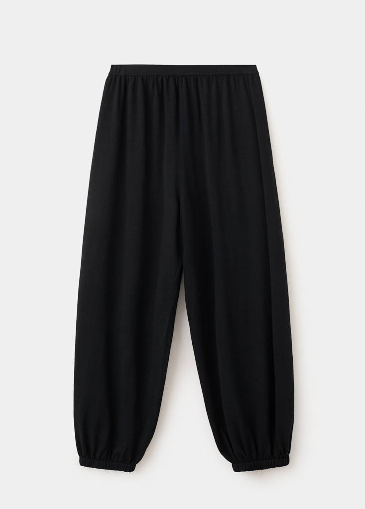 Mid-rise harem pants — Black