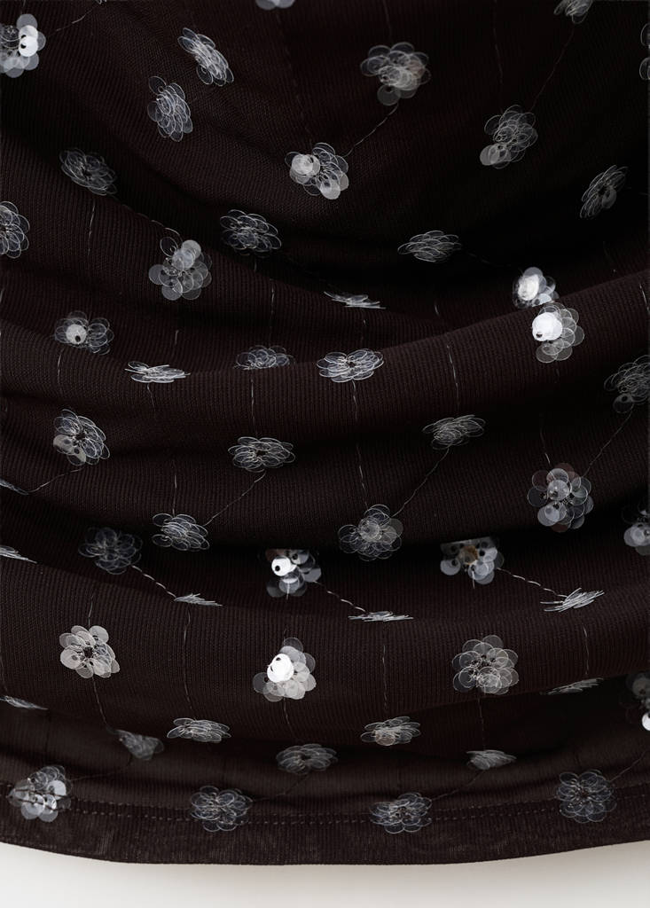 Sequined halter top — Chocolate