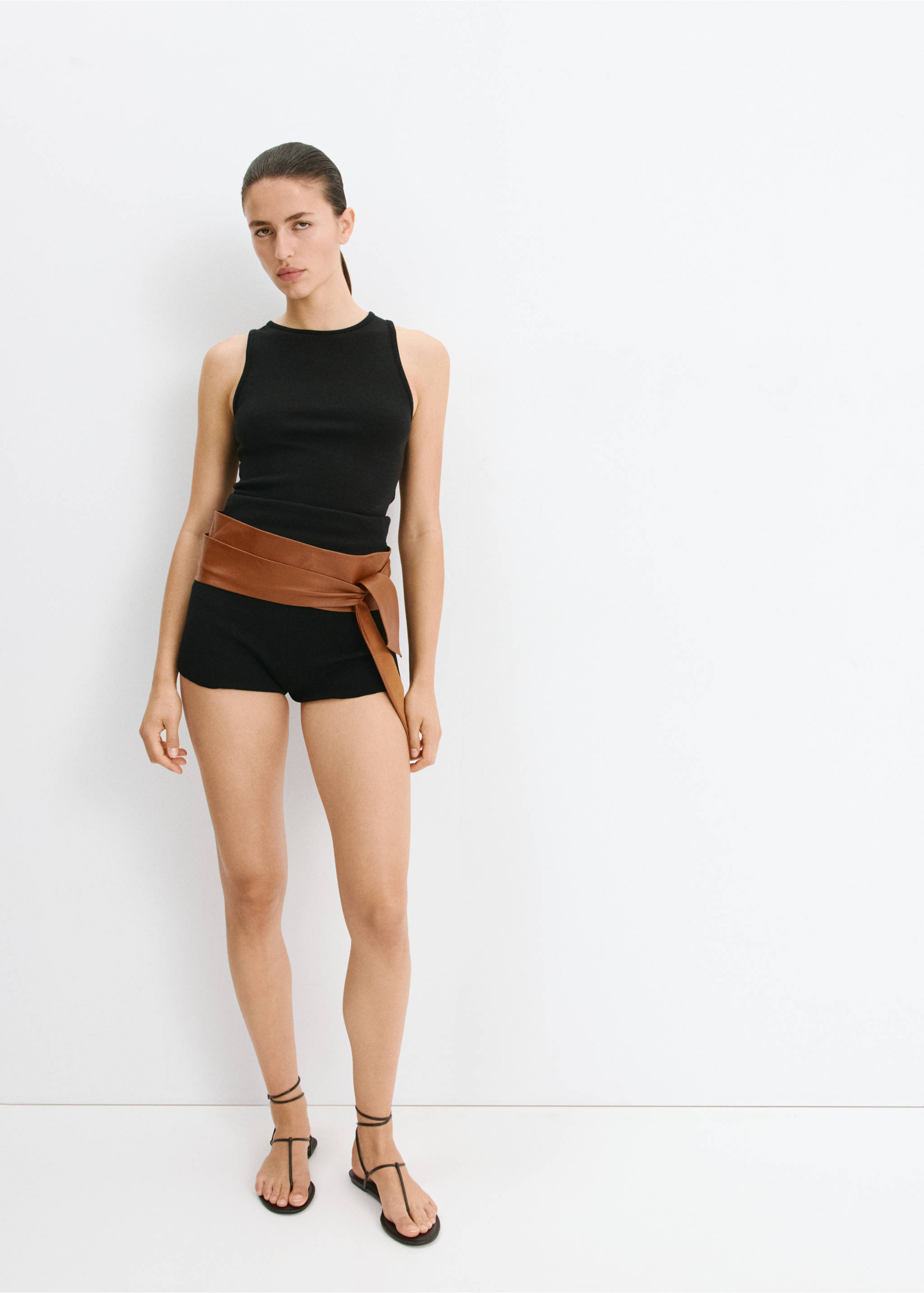 Flat strappy sandal - General plane, Chocolate. Ref: 37071393-00.