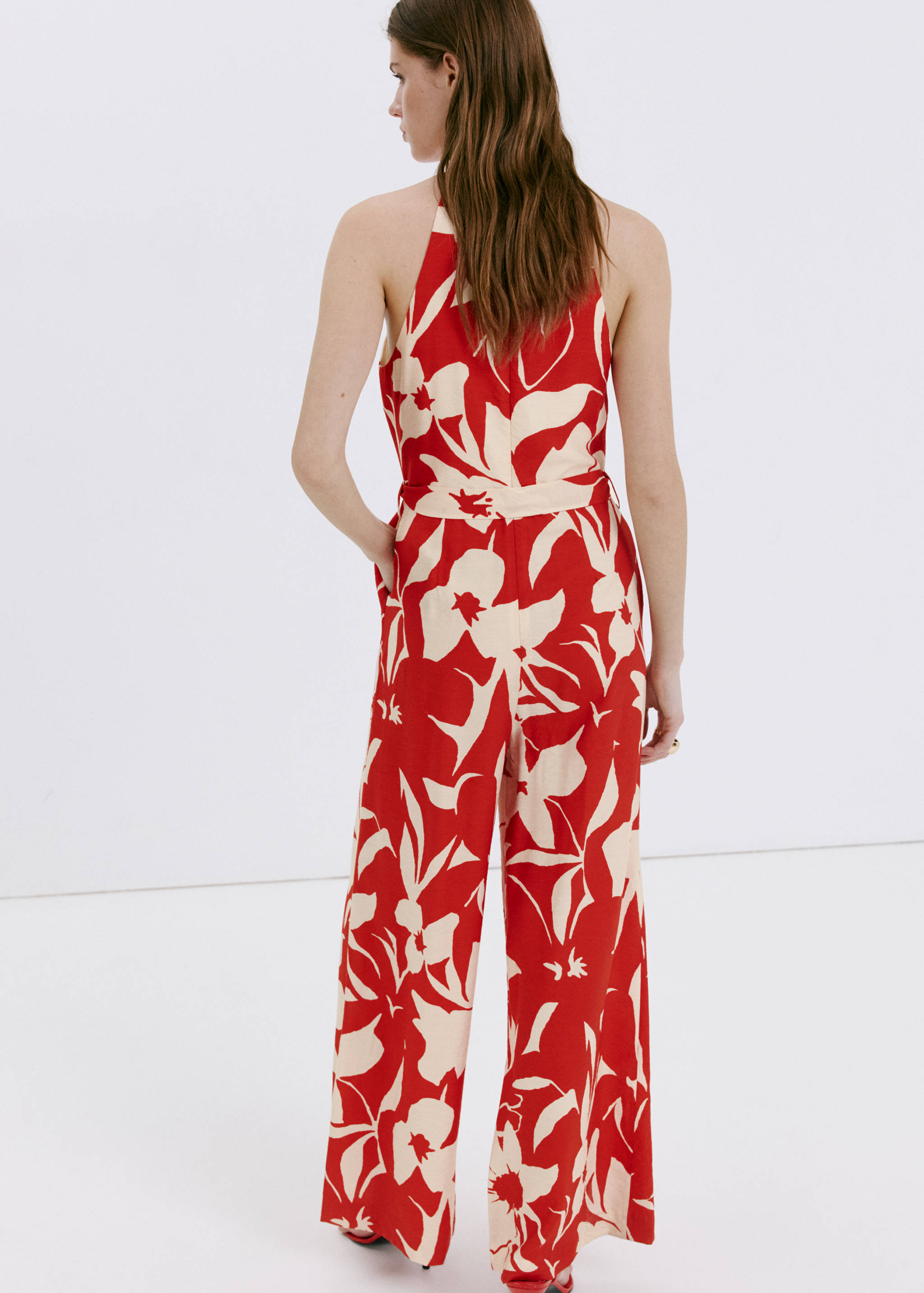 Mono estampado floral cinturón - Reverso del artículo