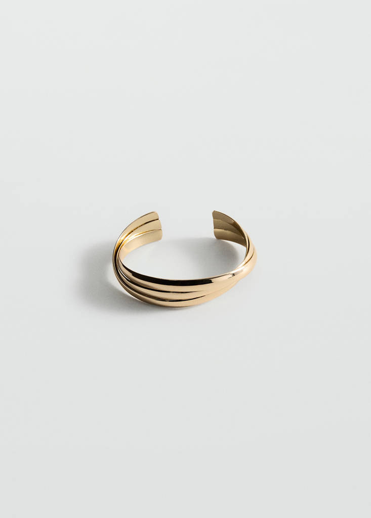 Rigid bracelet with relief — Gold