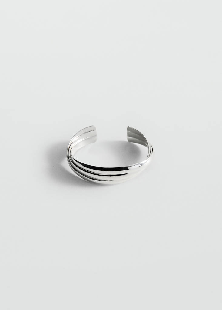 Rigid bracelet with relief — Silver