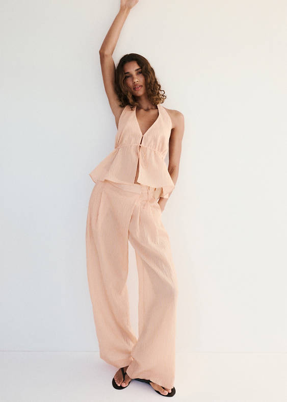 Top halter z lyocellu w paski