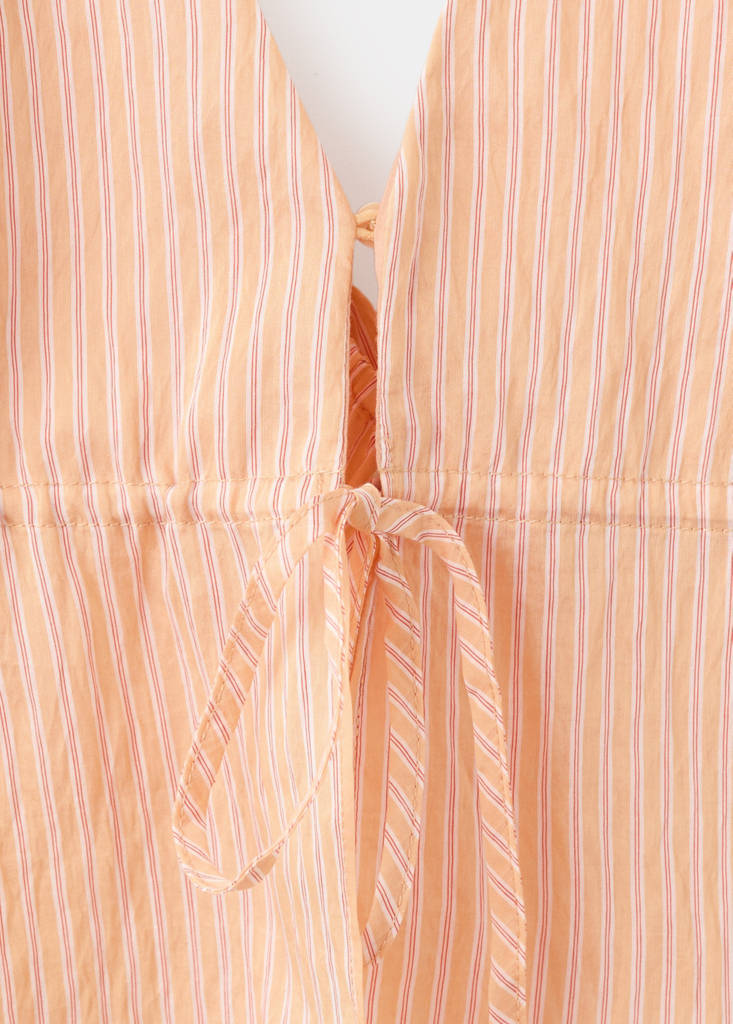 Striped lyocell halter top — Orange