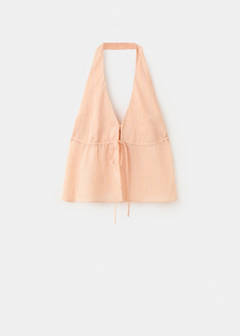 Striped lyocell halter top — Orange 5