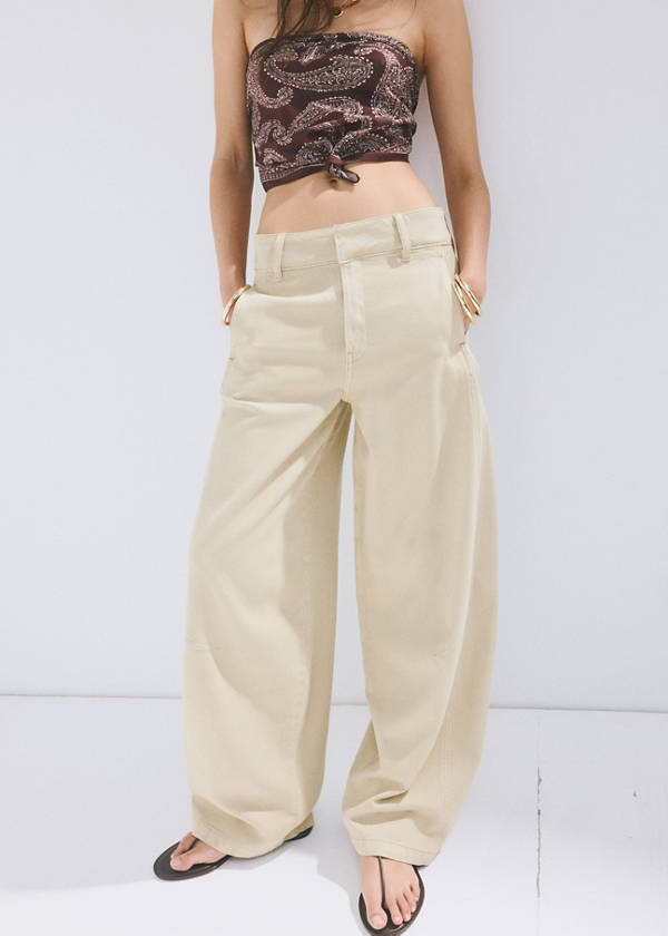 Balloon seam jeans — Khaki