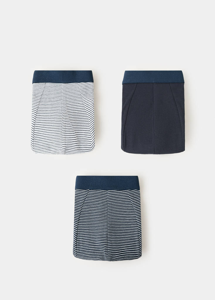 Pack of 3 cotton combination briefs — Navy