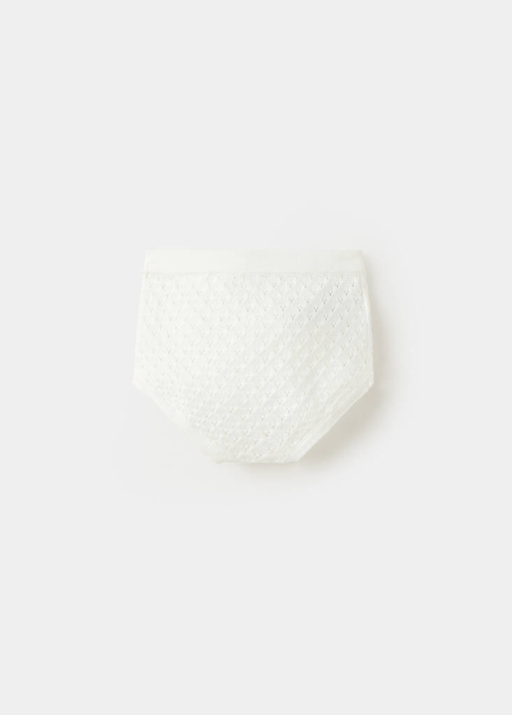 Openwork knit romper — Off White