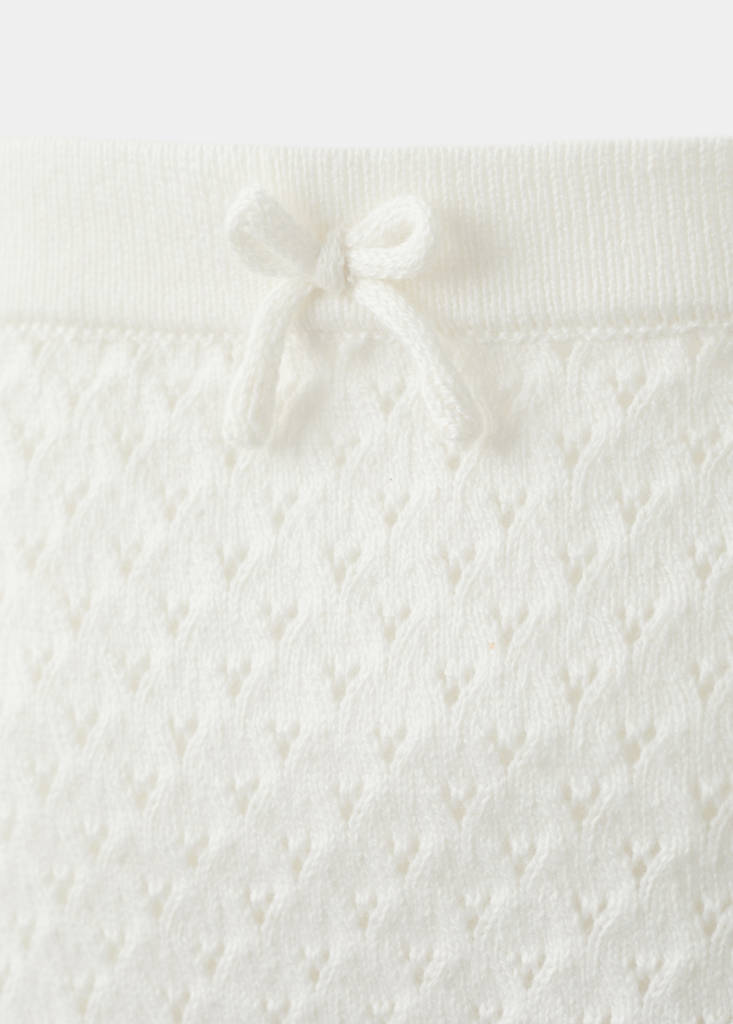 Openwork knit romper — Off White